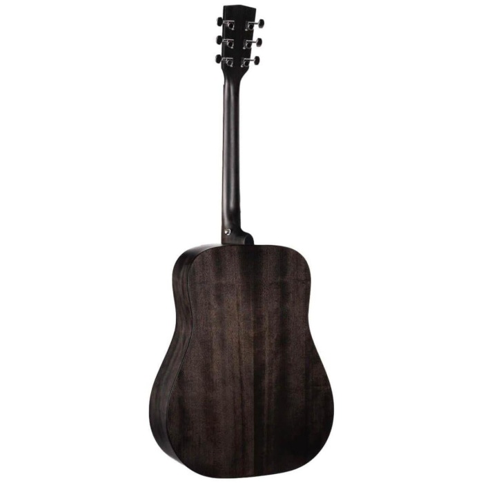 Cort Earth60M OPTB Masif Kapak Akustik Gitar - Trans Black (Başlangıç/Orta Seviye) | Masif Maun Kapak, Şeffaf Siyah Bitiş, Güçlü Orta Frekanslar ve Dreadnought Gövde